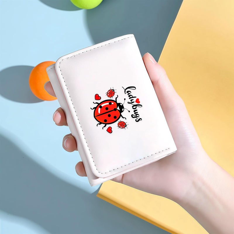 BJDAMAI Ladybugs Wallet For Teens Kids Girls Age 6,7,8,9,10,11,12, Small Slim Thin Mini Compact Women Wallet, Animal Lovers Gifts Stuff, Cash Card Coin Pocket Window For Female! - Image 3